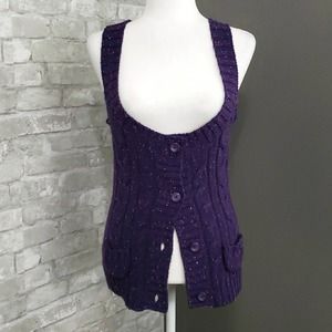 DECREE Purple Button Sweater Vest, Women's Size: Large (runs smaller), $25